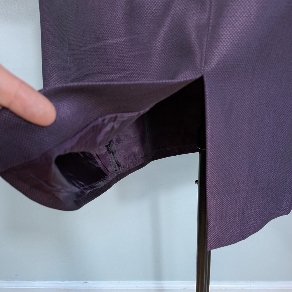 Lafayette Suit 8 Purple Blazer Jacket Midi Dress Wool Silk Work Career Classic - Picture 7 of 15